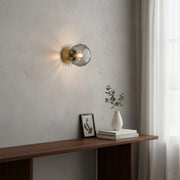Applique Moderna Sydney Base Oro E Sfera In Vetro Fumé 1 Luce E14