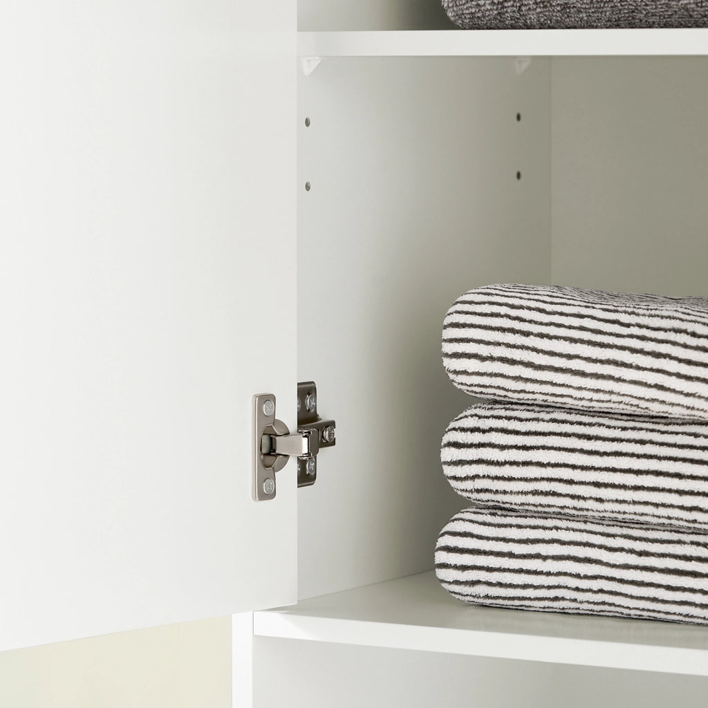SoBuy Mobile bagno salvaspazio Mobile alto con 2 ante Mobile a colonna bagno angolare Bianco 35x33x170cm BZR80-W