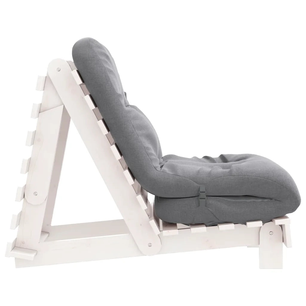 Divano Letto Futon con Materasso-Sofa Letto-Daybed Bianco 60x206x11cm Legno Pino