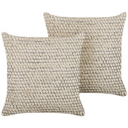 Set di 2 cuscini decorativi in cotone 45 x 45 cm federa stile boho tinta unita