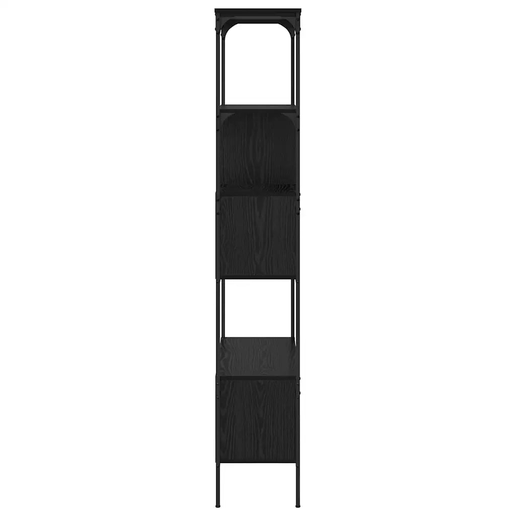 Libreria-Scaffale per Libri-Mobile di Stoccaggio Rovere Nero 76 x 33 x 188,5 cm Legno multistrato