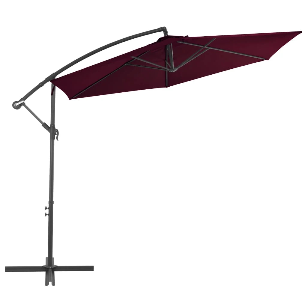 Ombrellone a braccio con palo in alluminio bordeaux da 300 cm 02_0008494