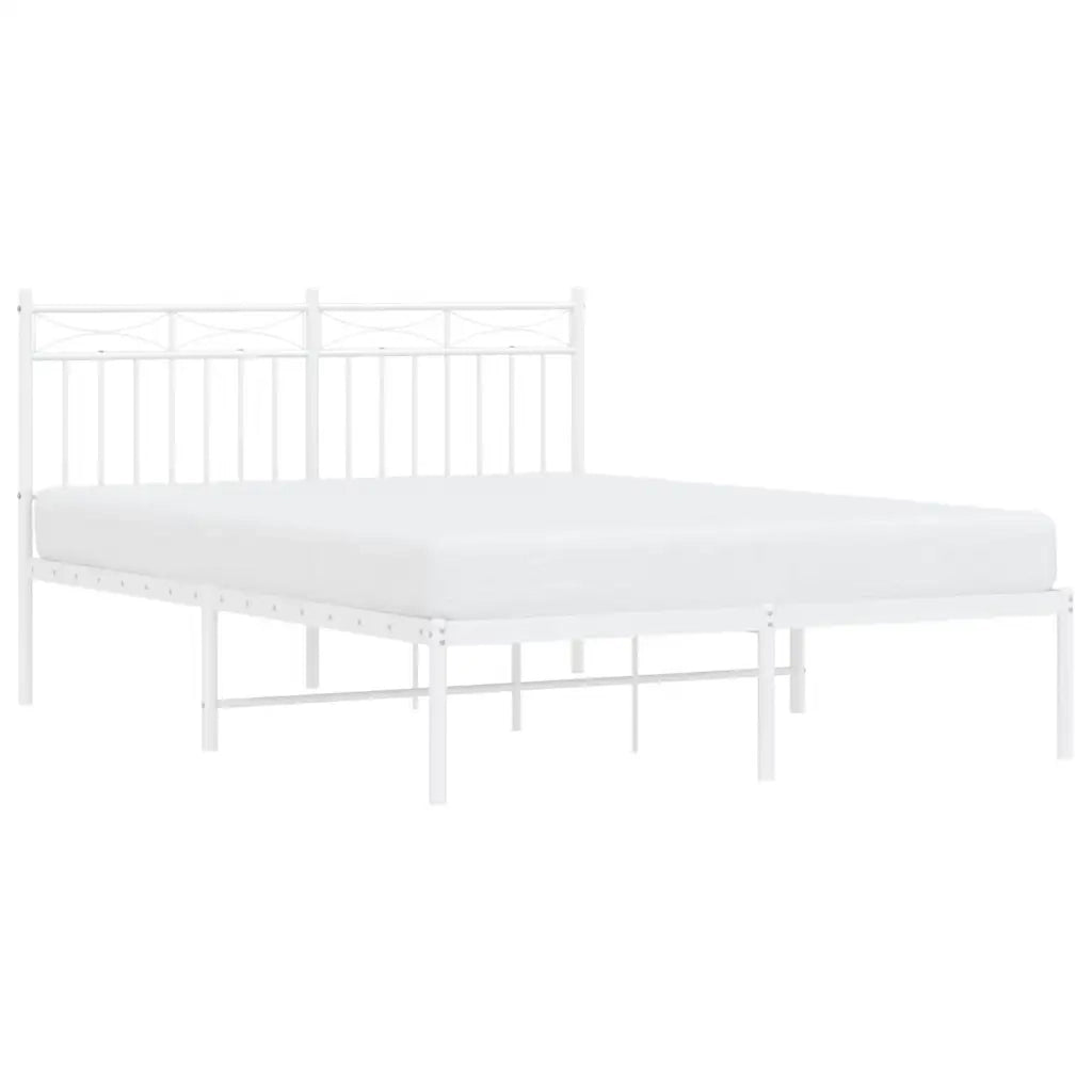 Giroletto con Testiera Metallo Bianco 135x190 cm 373739