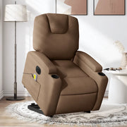 Poltrona Alzapersona Massaggiante Elettrica Marrone Tessuto 3204408