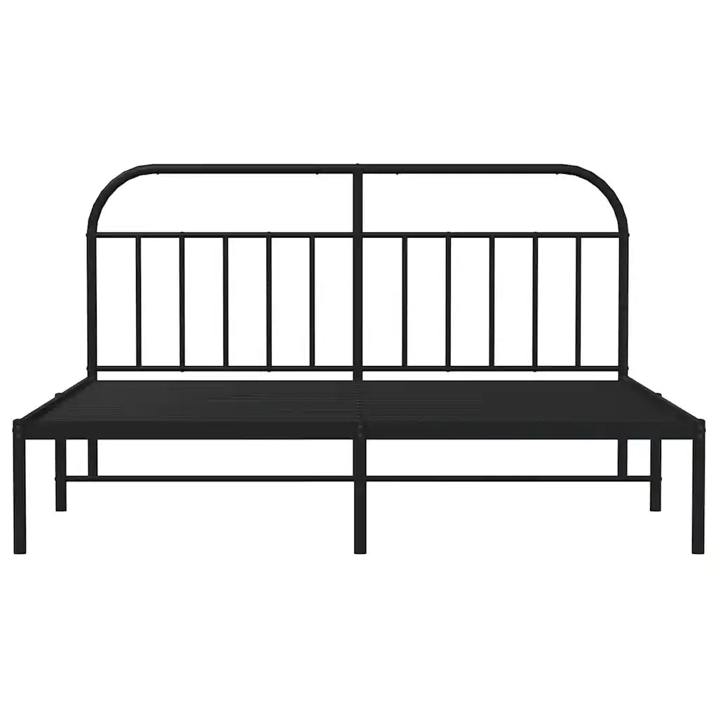 Giroletto con Testiera-Struttura Letto con testiera in Metallo Nero 183x213 cm 599265
