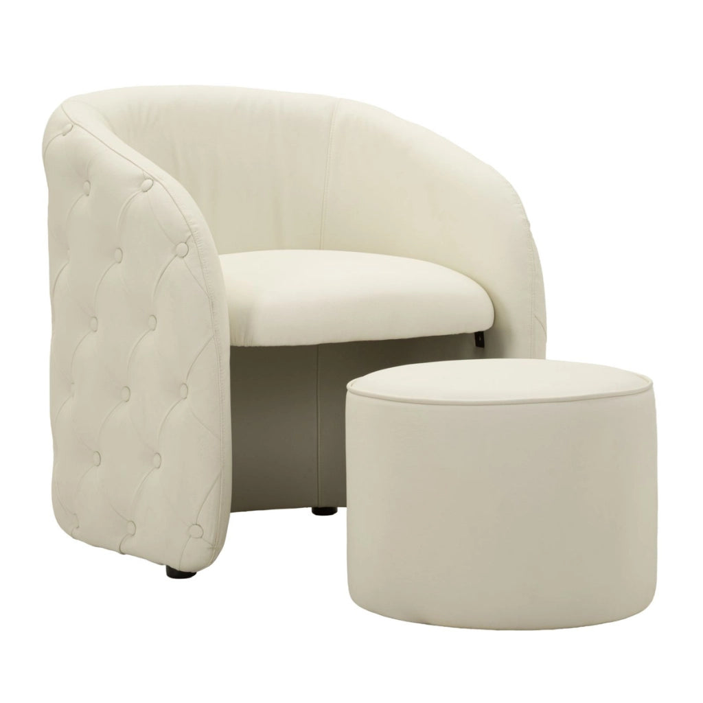 Poltrona con pouf Zagabria in bianco