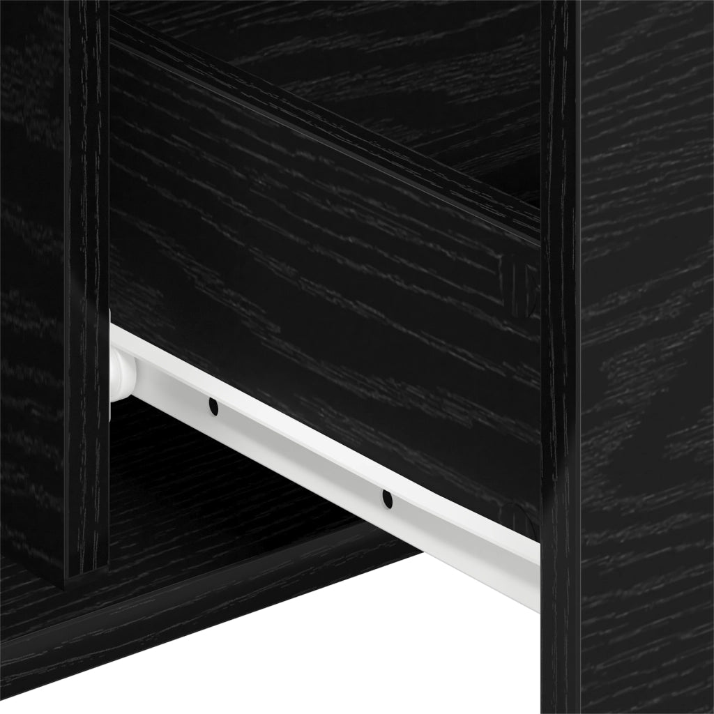Credenza Nero Rovere 104x35x70 cm Legno Ingegnerizzato