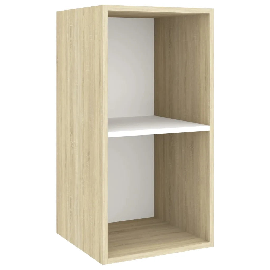 Mobile TV Parete Rovere Sonoma e Bianco 37x37x72 cm Multistrato 805476