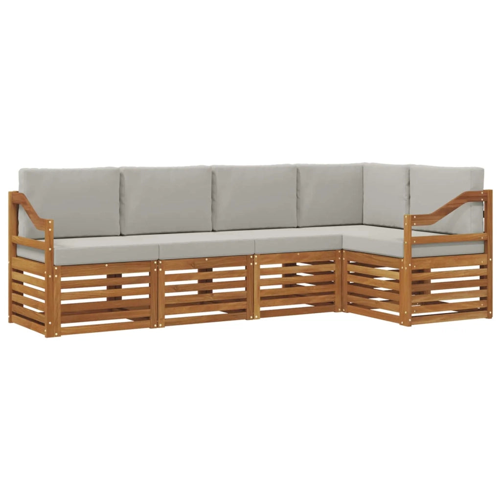 Set divano sezionale con cuscino 5 pcs Grigio Naturale e Chiaro 3374826