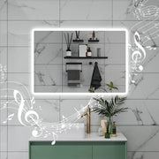 AICA Specchio da bagno  100 x 60 cm, dimmerabile, Blue tooth, Funzione Memoria, antiappannamento, 3 colori