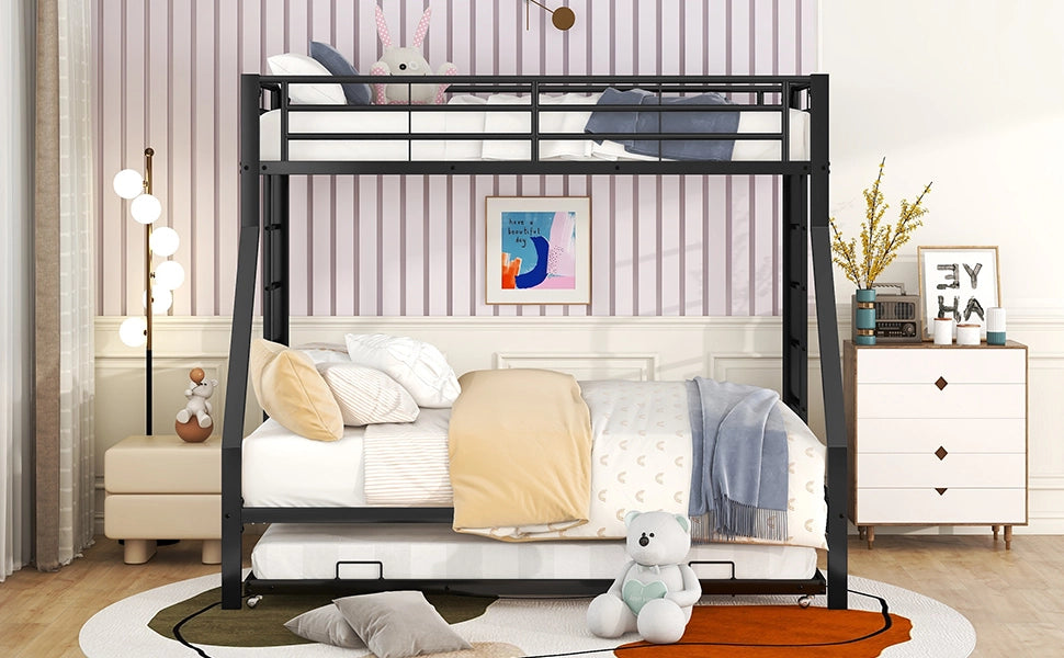 Letto a castello con letto estraibile metallo 90x200 cm
