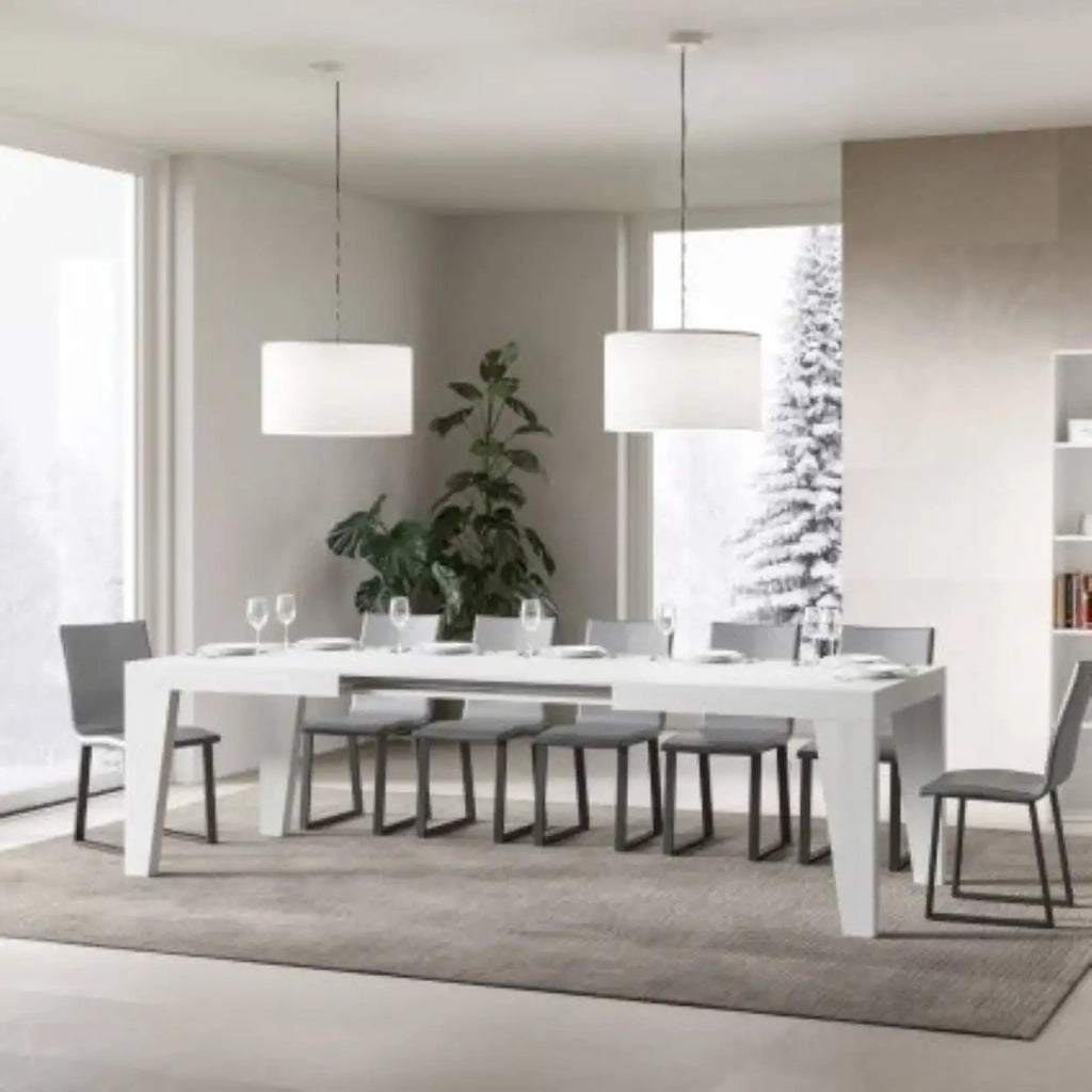 Tavolo allungabile 180/440x90 cm Naxy colore bianco frassino