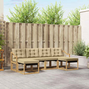 Set di divani da esterno 6 pz Bianco e Beige 3389751