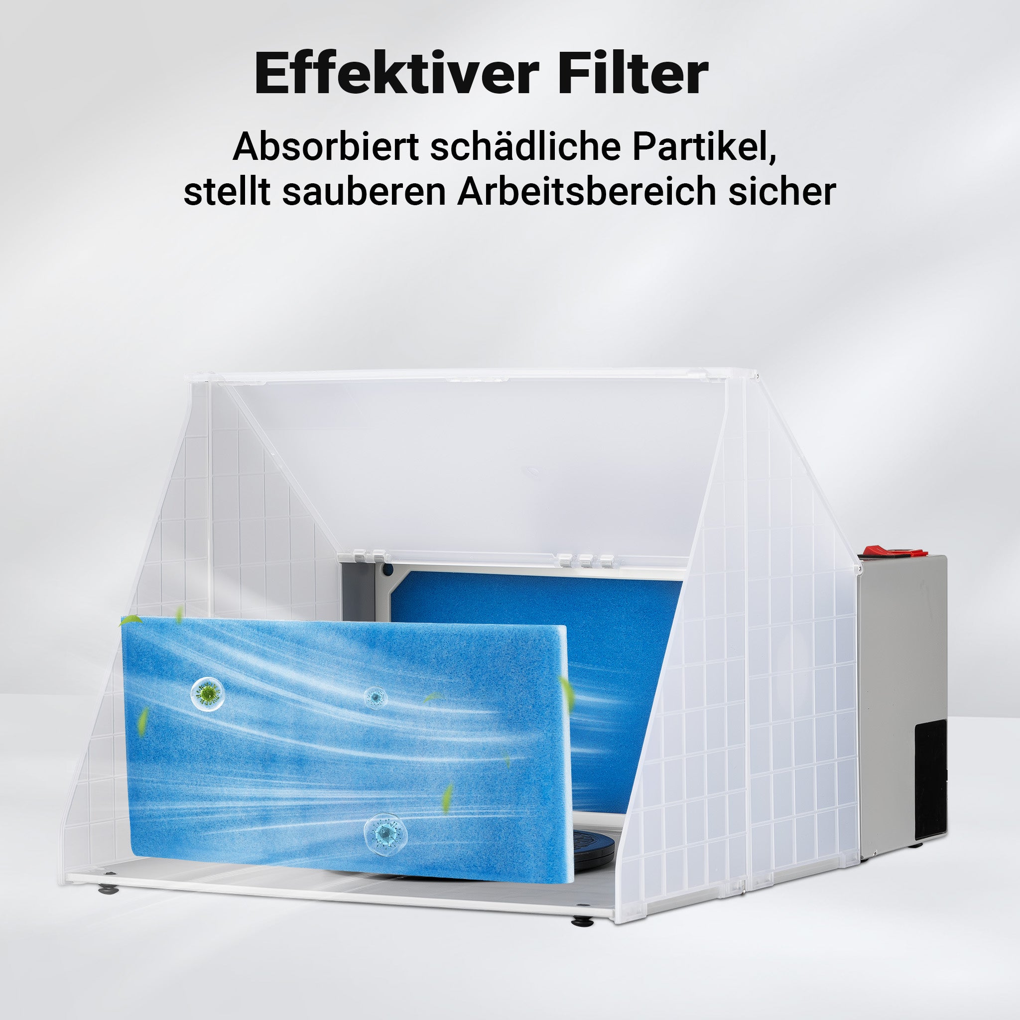 Cabina di aspirazione per verniciatura ad aerografo 4m³/min Aspiratore filtro e tubo aria di scarico