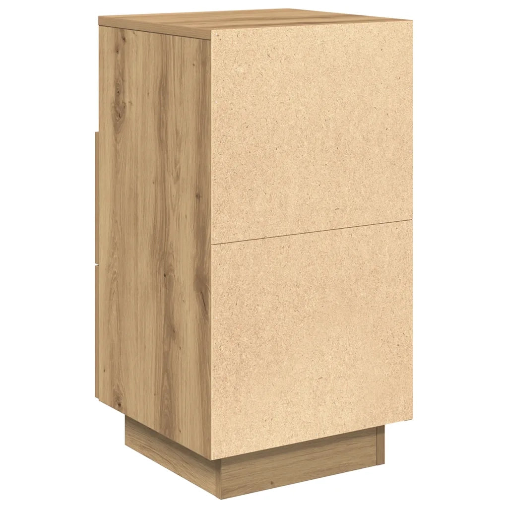 vidaXL Comodino con 2 Cassetti Rovere Artigianale 36x36x68 cm