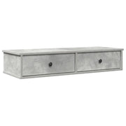 Scaffale a parete | Ripiano a parete | Mensola a parete con Cassetti Grigio 100x37,5x19 cm Truciolato