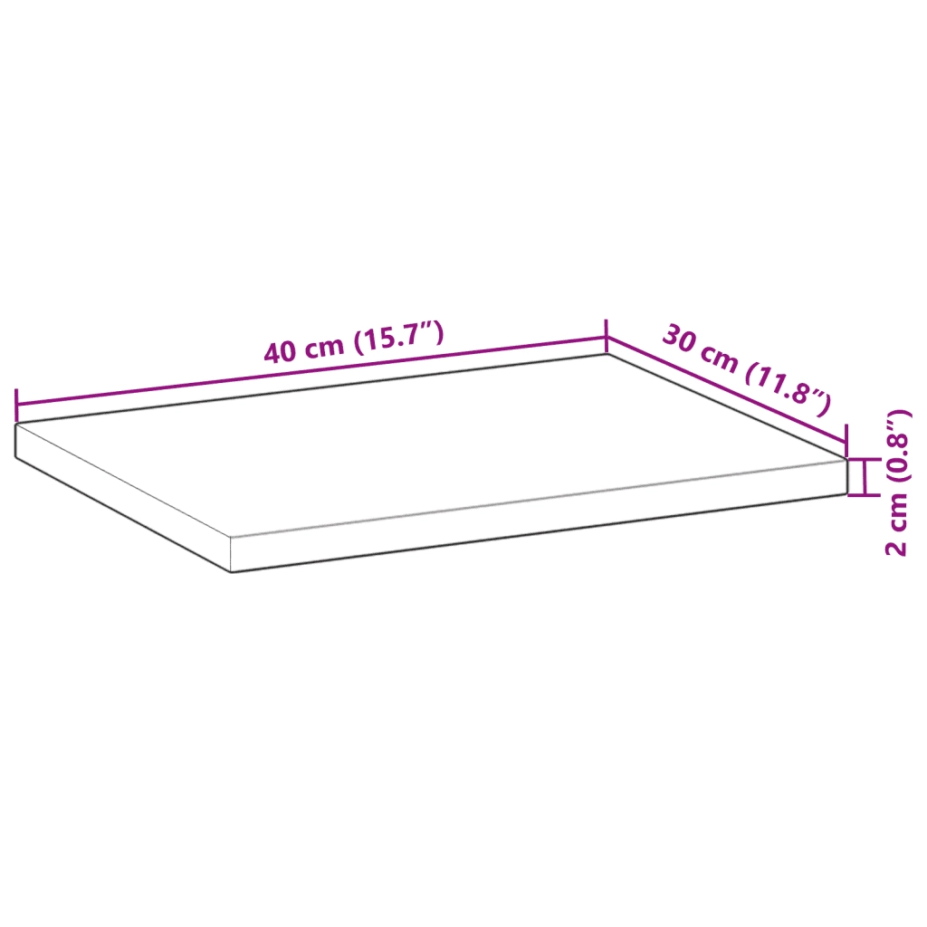 Mensole da Parete 3 pz 40x30x2 cm Legno Acacia Rifinito a Olio 3279525