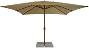 Ombrellone da Giardino 4x4 m Palo Ø60 mm in Alluminio Legno Noce Telo in Poliestere Ecrù
