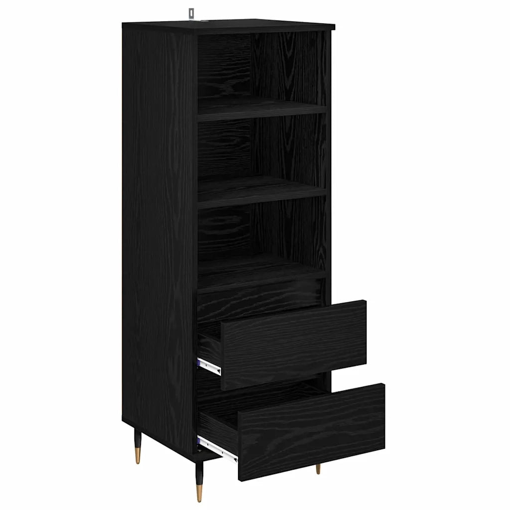 Credenza Rovere Nero 40 x 36 x 110 cm Legno ingegnerizzato 882734