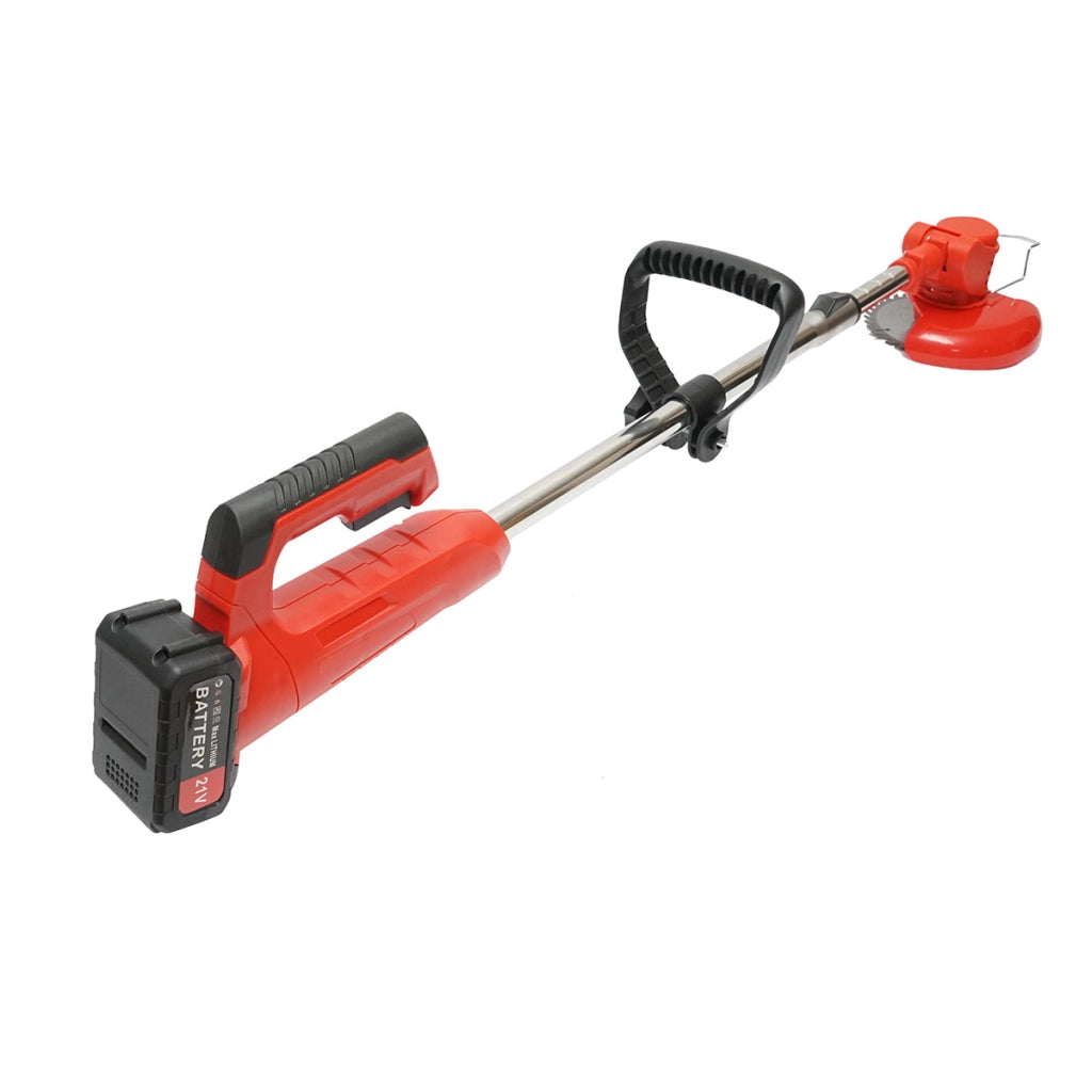 Decespugliatore elettrico estensibile 850W, 2 batterie al litio 21V/3000 mAh, velocità 18000 giri/min, accessori inclusi
