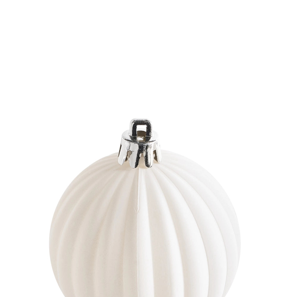 Set di 40 palline di Natale in plastica Decorazioni da appendere all'albero di Natale Stile classico scandinavo Bianco sporco