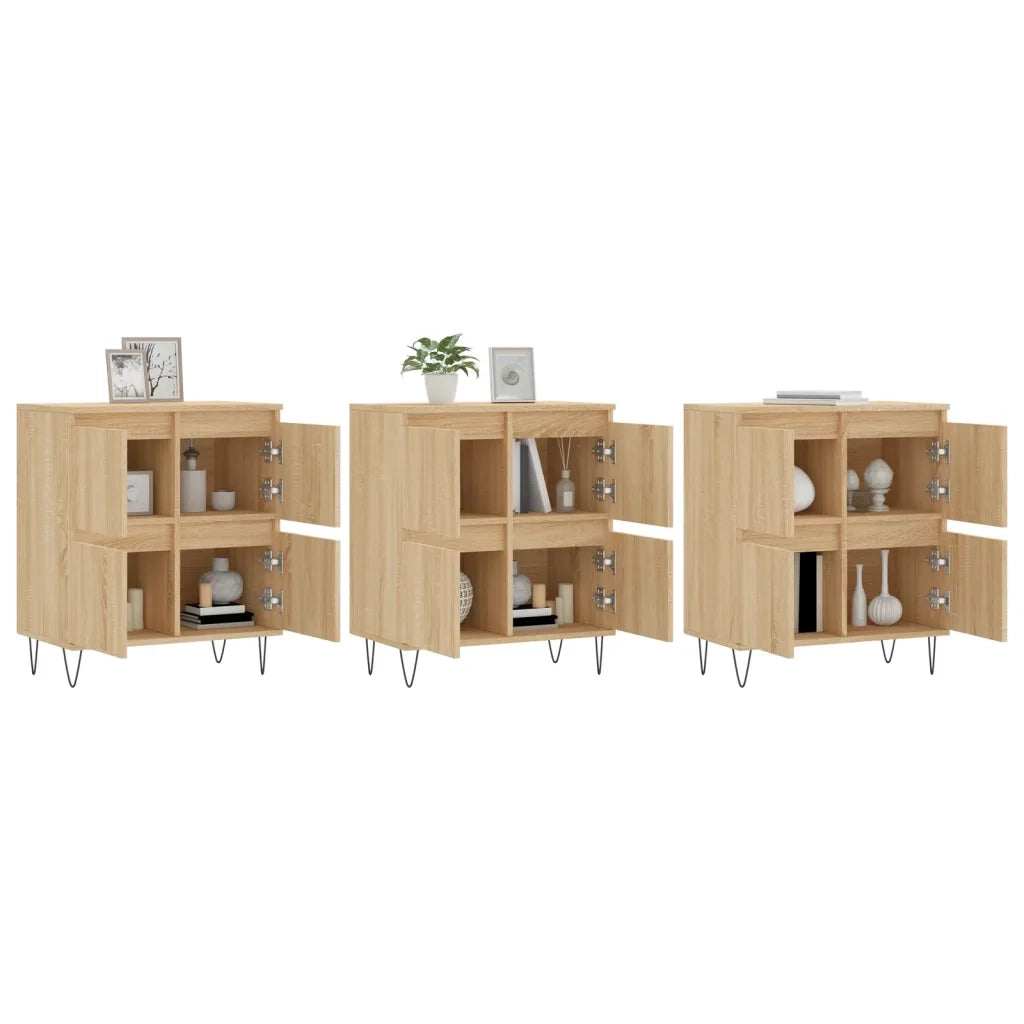 Credenze 3 pz Rovere Sonoma in Legno Multistratocod mxl 101789