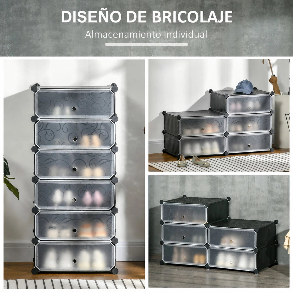 Scarpiera fai da te 49x36，5x108 cm in plastica e acciaio