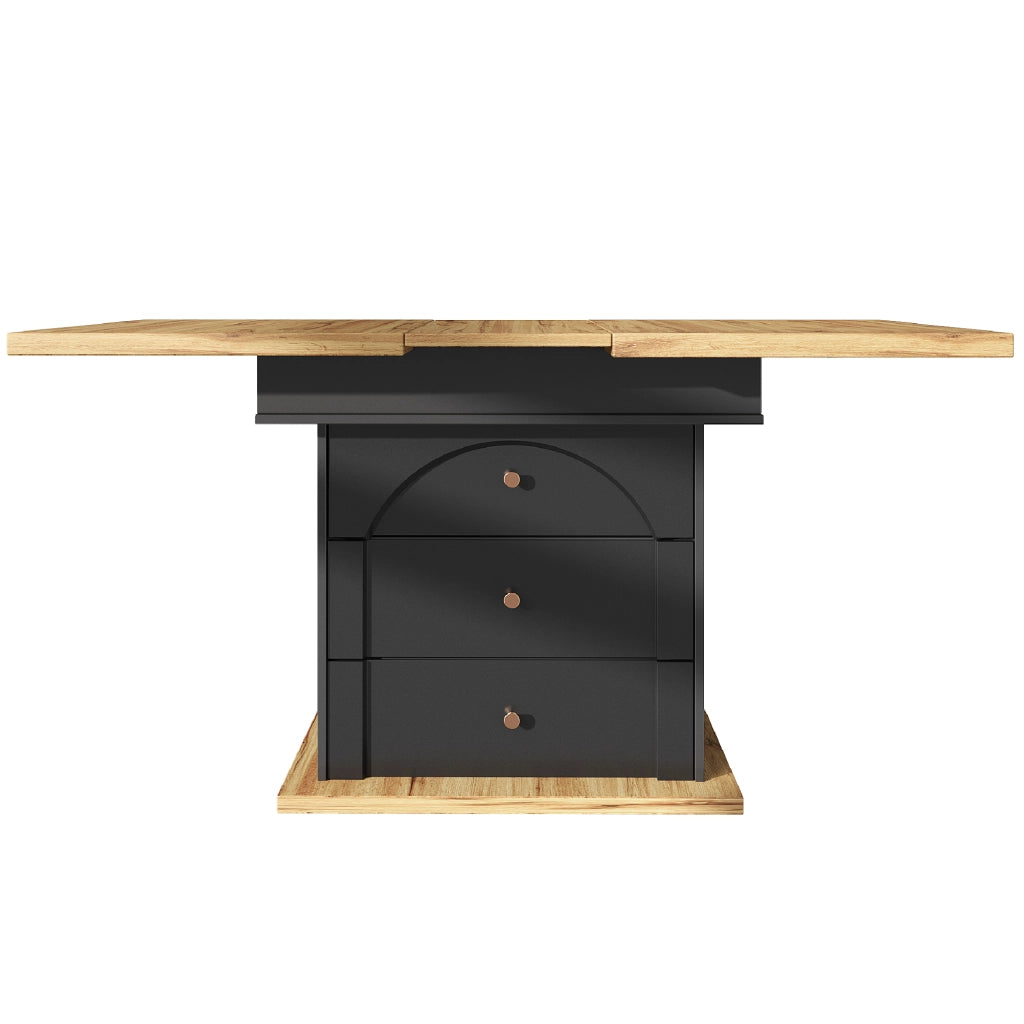 Tavolo da Pranzo Allungabile Pieghevole ¨C MINIMAL ¨C Nero, 110-140x80 cm, 4-6 Persone