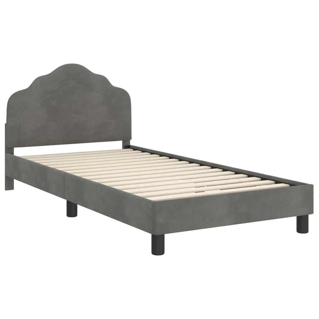 Struttura letto Bambini | Letto Infantile | Lettino con testata Grigio Scuro 90 x 190 cm