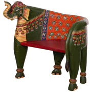Panca elefante legno dipinto multicolore 89x80x92h cm