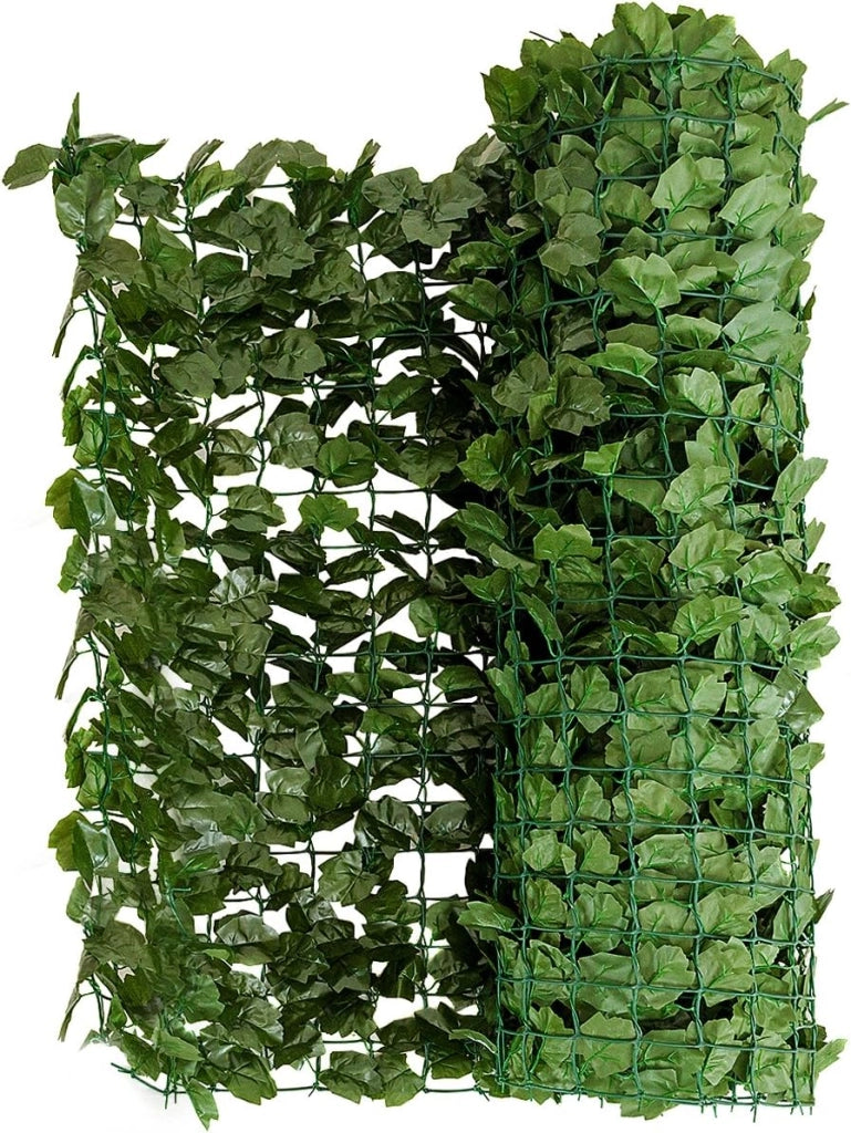 Balcone esterno, rete di ombreggiatura, fogliame artificiale, facile da mantenere, protezione dal vento con 10 fermacavi, per balcone, terrazza e matrimonio (150 x 240 cm)