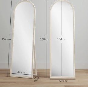 Specchio da terra ad arco bianco 50 x 160 cm