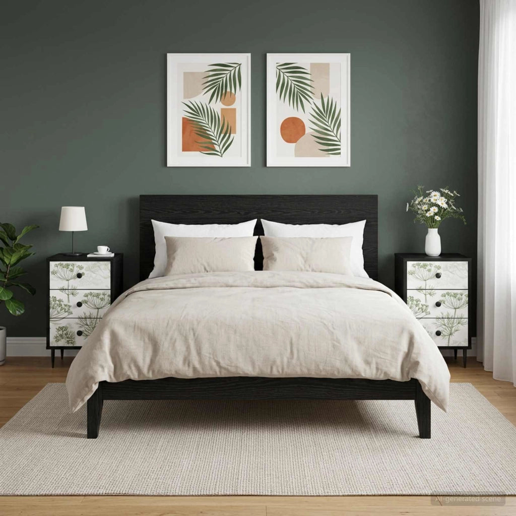 Armadio da Notte GOTHA 2 pz Rovere Nero 36 x 33 x 61 cm 8007348