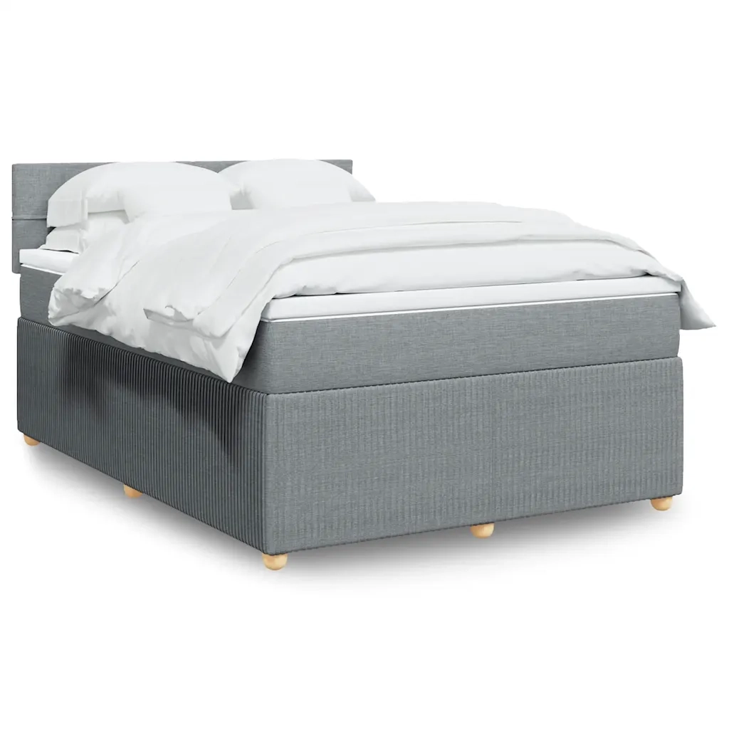 Giroletto a Molle con Materasso Grigio Chiaro 140x190cm Tessuto