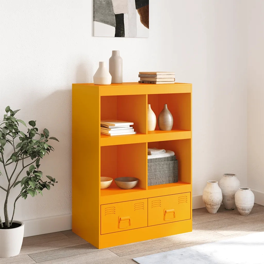 Credenza Giallo Senape 67x39x95 cm in Acciaio