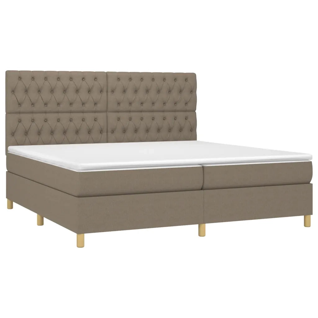 Giroletto a Molle con Materasso Tortora 200x200 cm in Tessuto 3142605