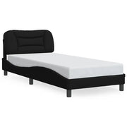 Letto singolo | Letto per adulti | Giroletto senza Materasso Hvar Nero 80x200 cm Tessuto