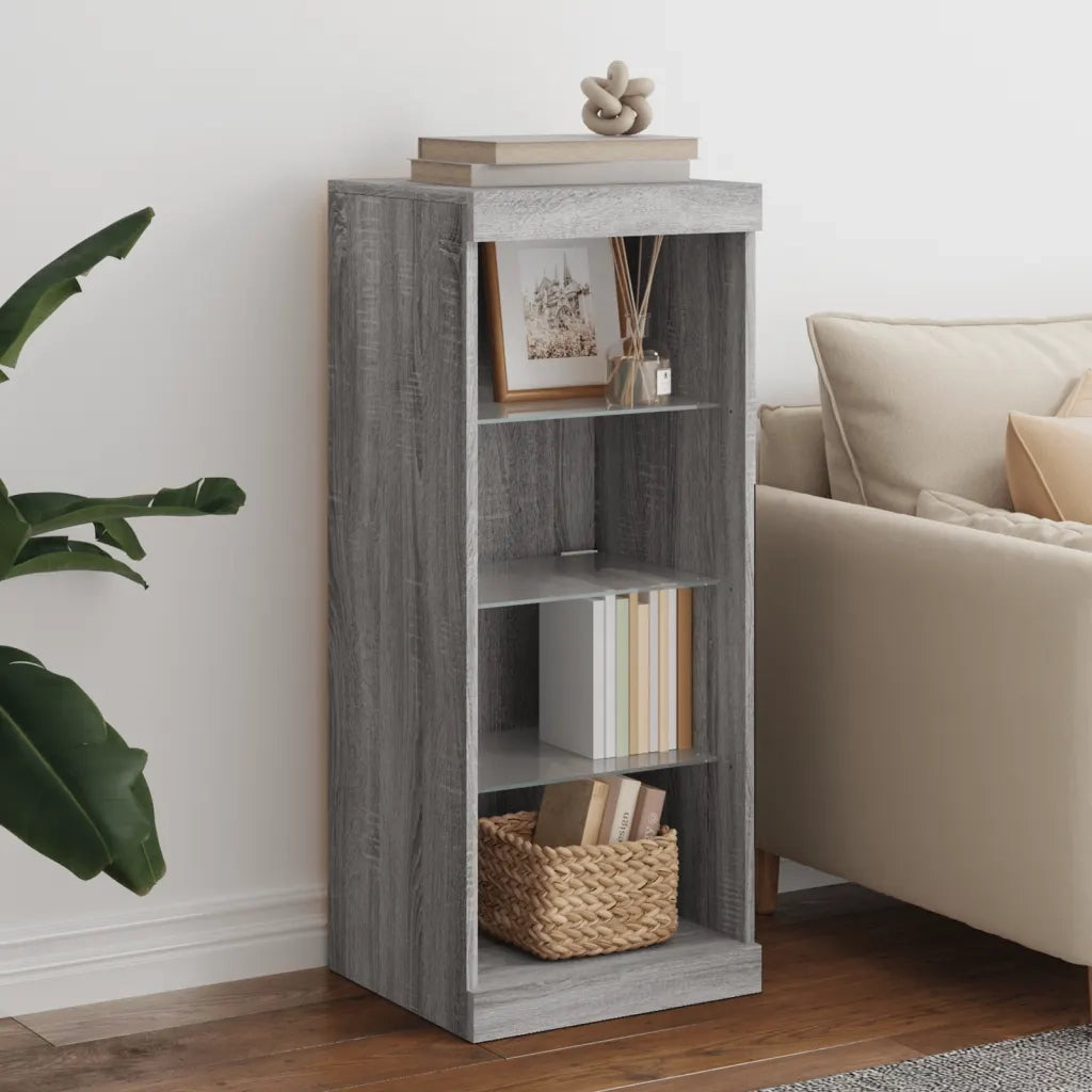 Credenza | Madia | Buffet da pranzo | Armadio da pranzo con Luci LED Grigio Sonoma 41x37x100 cm