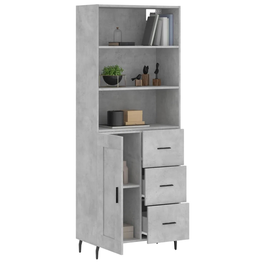 Credenza Grigio Cemento 69,5x34x180 cm in Legno Multistratocod mxl 101623