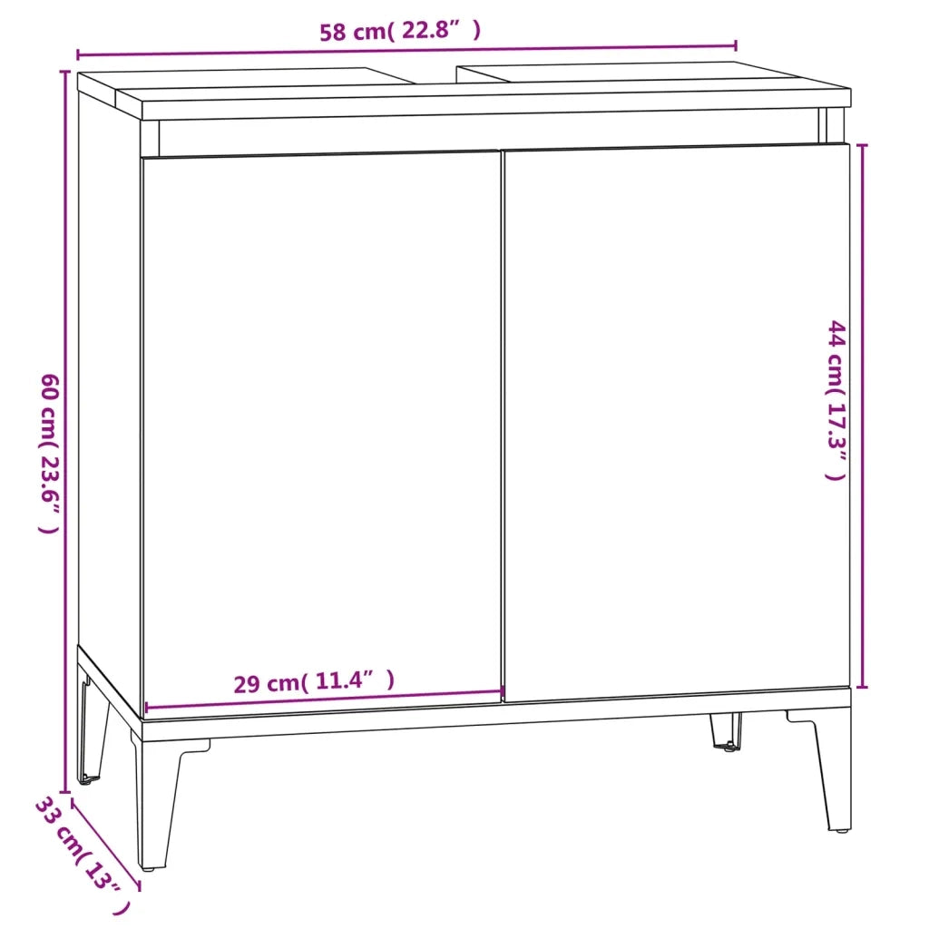 Set Mobili da Bagno | Armadio da bagno 3 pz Rovere Fumo in Legno Multistrato