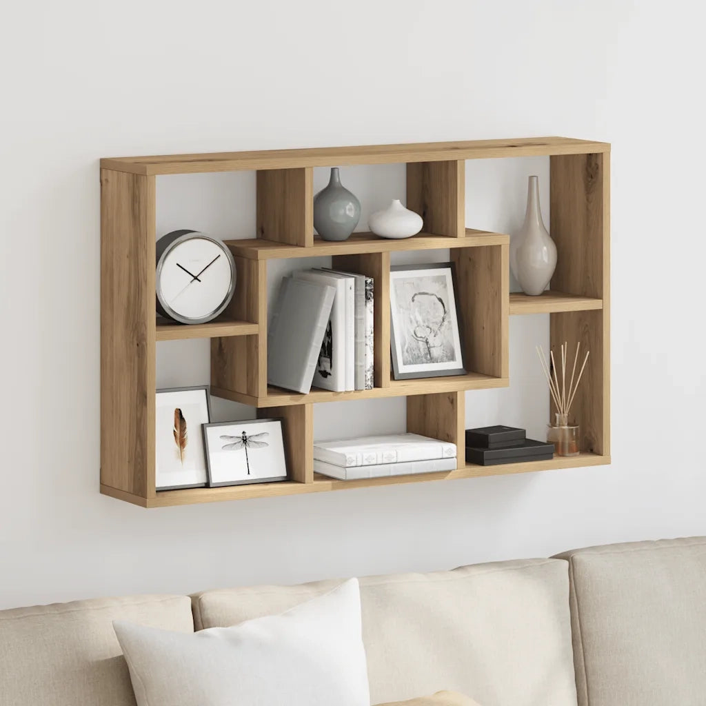 Mensola da parete artigianale in rovere 85x16x52,5 cm in legno ingegnerizzato 857014