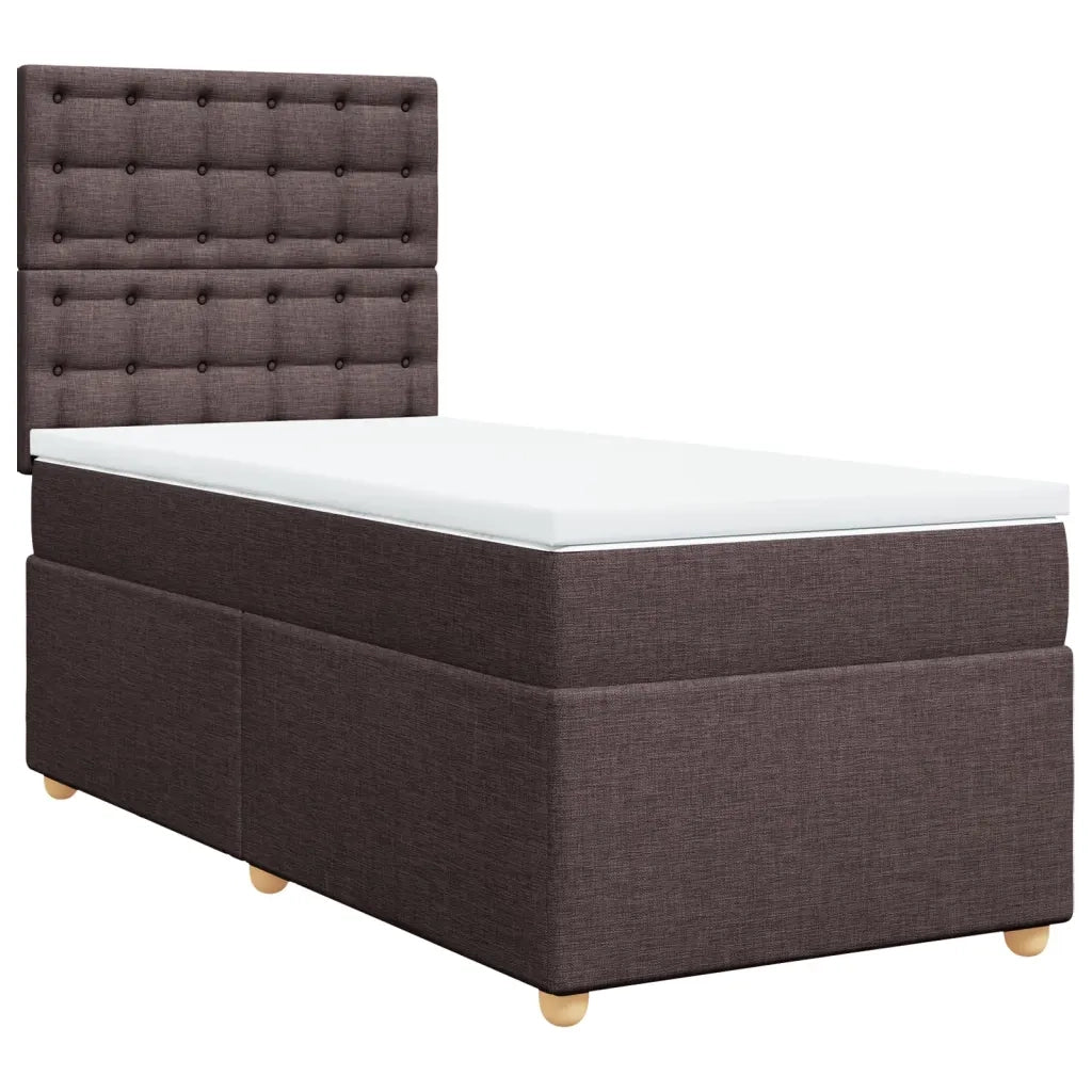 Giroletto a Molle con Materasso Marrone Scuro 90x190cm Tessuto 3293452