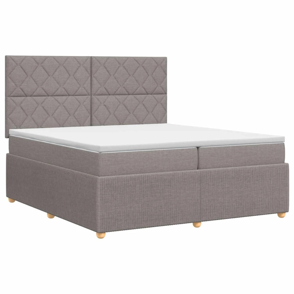 Letto box spring con materasso Tortora 200 x 200 cm Tessuto 3454484