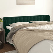 Testiera ad Orecchio-Testata con Orecchie Verde Scuro 163x23x78/88 cm in Velluto 664161