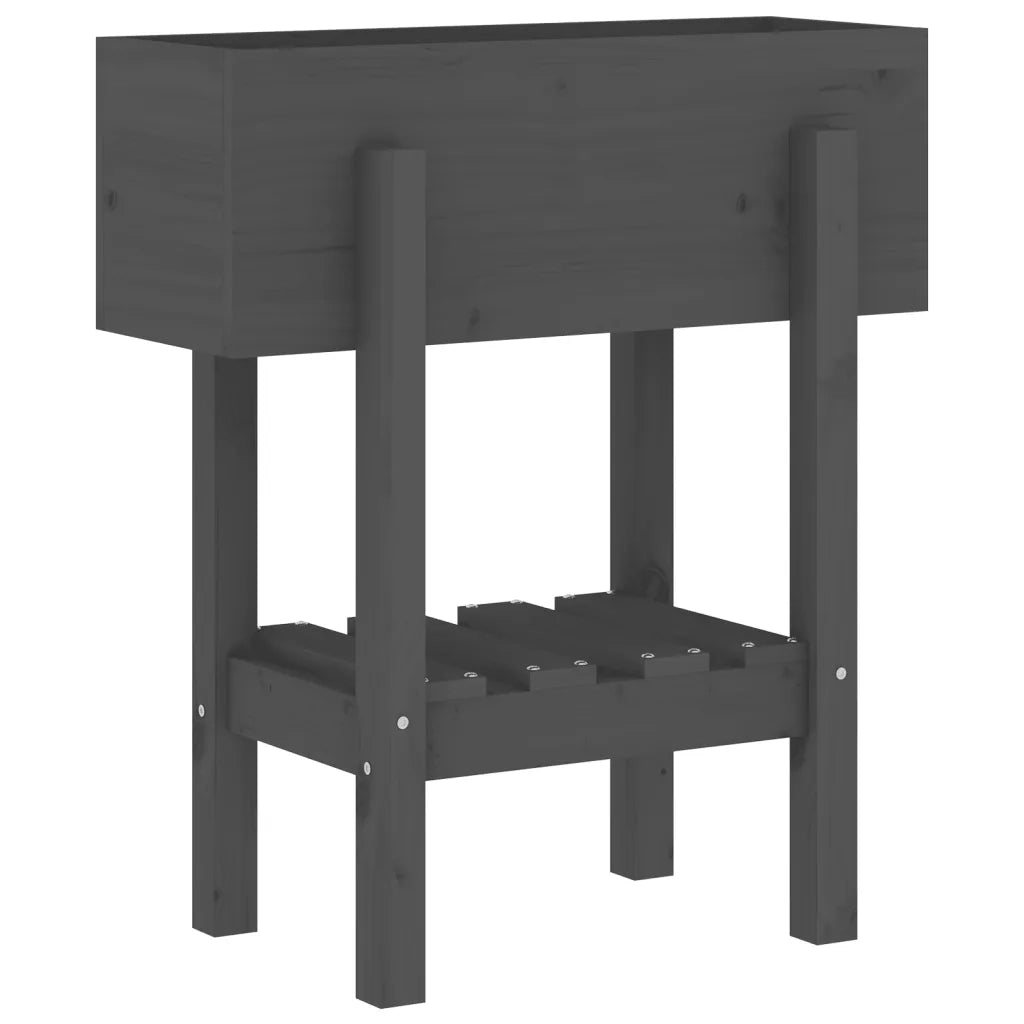 Fioriera da Giardino Grigia 62x30x69 cm Legno Massello di Pino 825235