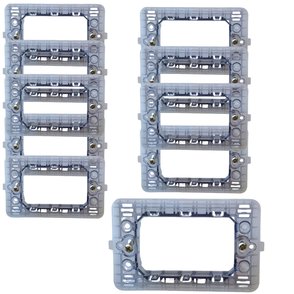 Kit supporto 3 posti per placche compatibile con bticino matix *** numero pezzi 10, confezione 1