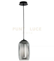SOSPENSIONE BONNIE 3 VETRO FUME' 1 LUCE ATTACCO E27 D.15CM H.29CM