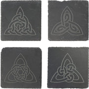 Set di 4 piedini per bicchieri con nodo Triquetra celtico | Piedini per bicchieri | Piedini per bicchieri | Motivi mistici | Lasergravatura di alta qualità | Regalo vichingo idea regalo | Set di regali piedini