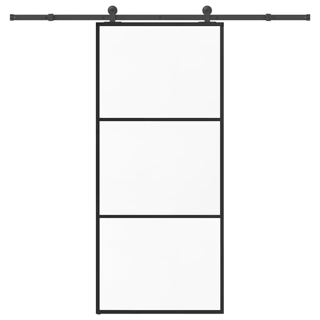 Porta Scorrevole con Ferramenta 90x205cm Vetro ESG Alluminio