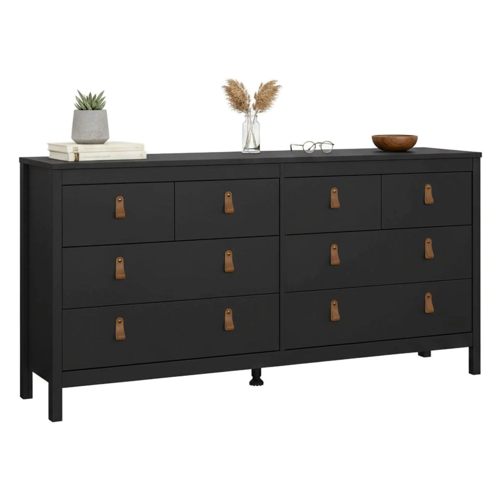 Credenza Kovsova, Buffet da soggiorno, Madia da salotto, Dispensa da cucina, 160x38 h80 cm, Nero